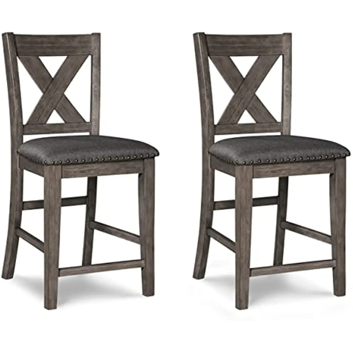

Counter Height Upholstered Barstool, 2 Count, Gray