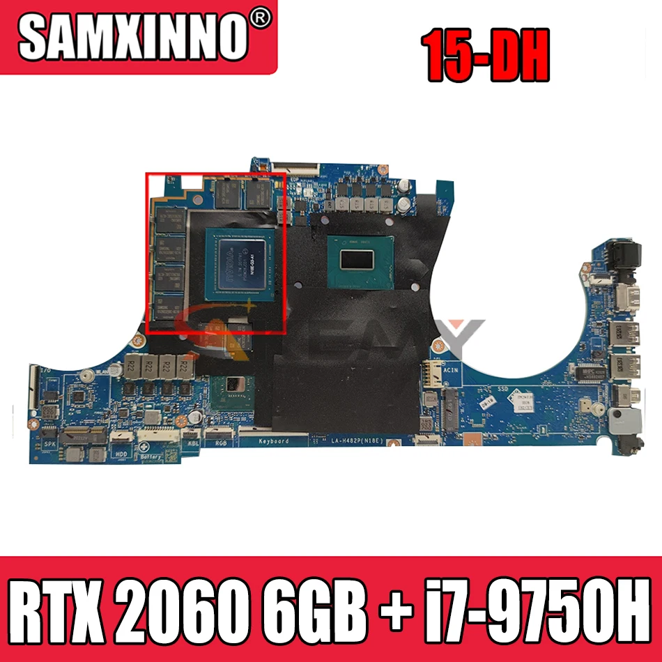 

For HP OMEN 15-DH Laptop Motherboard LA-H482P mainboard with RTX 2060 6GB GPU + SRF6U i7-9750H CPU 100% working