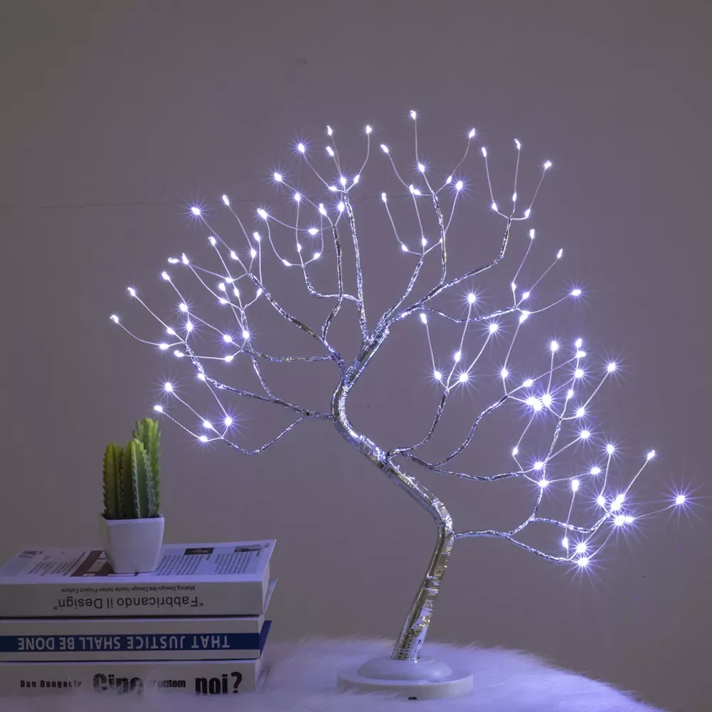 

2022New LED Fairy Night Light Light Christmas Mini Christmas Tree Copper Wire Garland Table Lamp for Kids Bedroom Bar Decor Fair