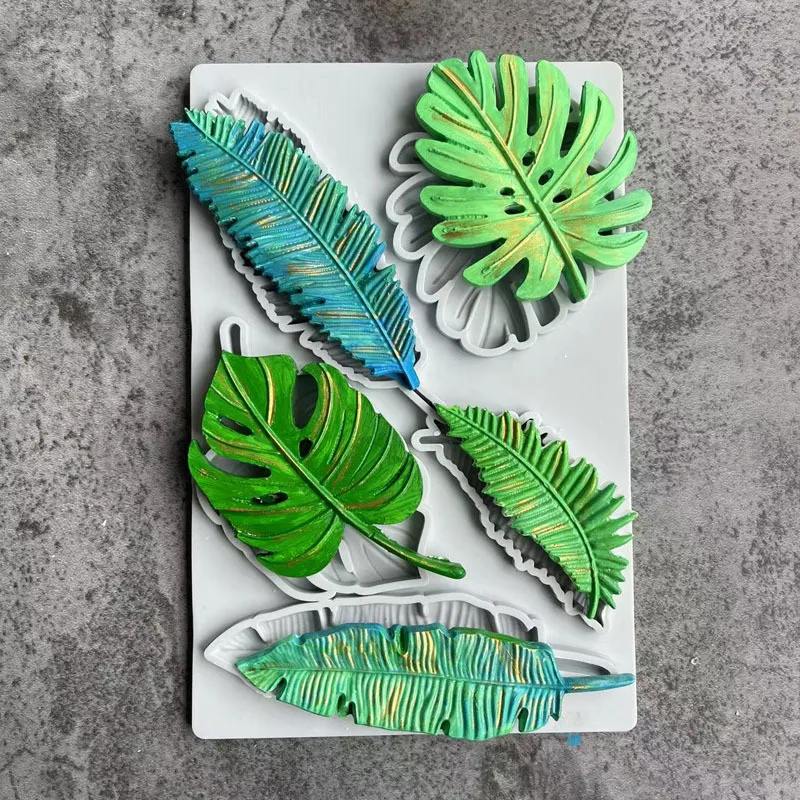 

Feather Turtle Leaf Silicone Mold DIY Clay Plaster Chocolate Mold Cake Baking Decoration Feather Shape Silicone Mold