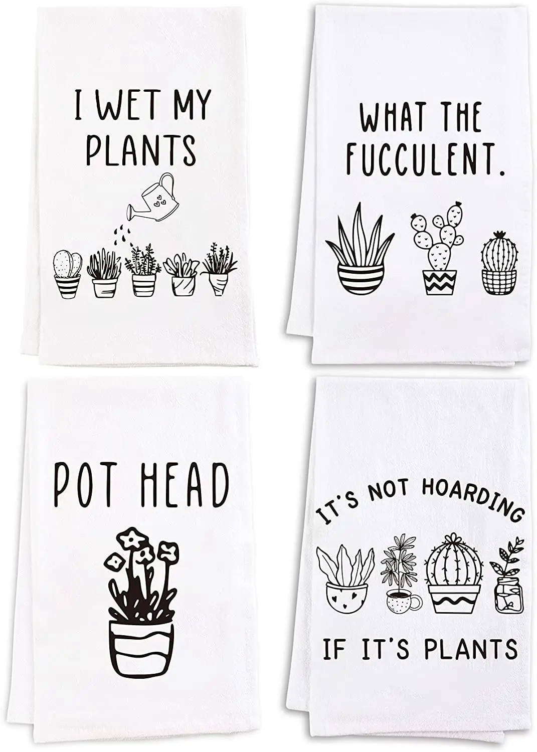 Vastsea Plant Gifts for Plant Lovers-I Wet My Plants Funny Kitchen Dish Towels,Plant Stuff,Unique Gifts for Women,Cactus Succule