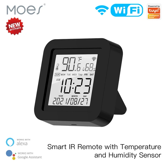 MOES Tuya WiFi Smart IR Remote Control Temperature and Humidity Sensor for Air Conditioner TV AC Works with Alexa Google Home 1