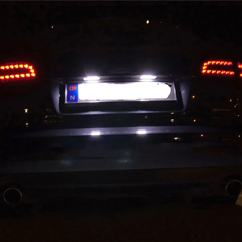 2pcs For Audi S3 A3 Cabriolet A4 S4 B6 A6 S6 A8 S8 D3 Q7 RS4 Avant Quattro RS6 Plus LED Car Number License Plate Lights Lamp images - 6