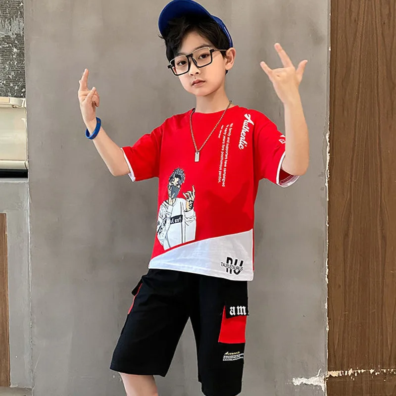 

2 шт., футболка и шорты для мальчиков, на Возраст 3-12 лет