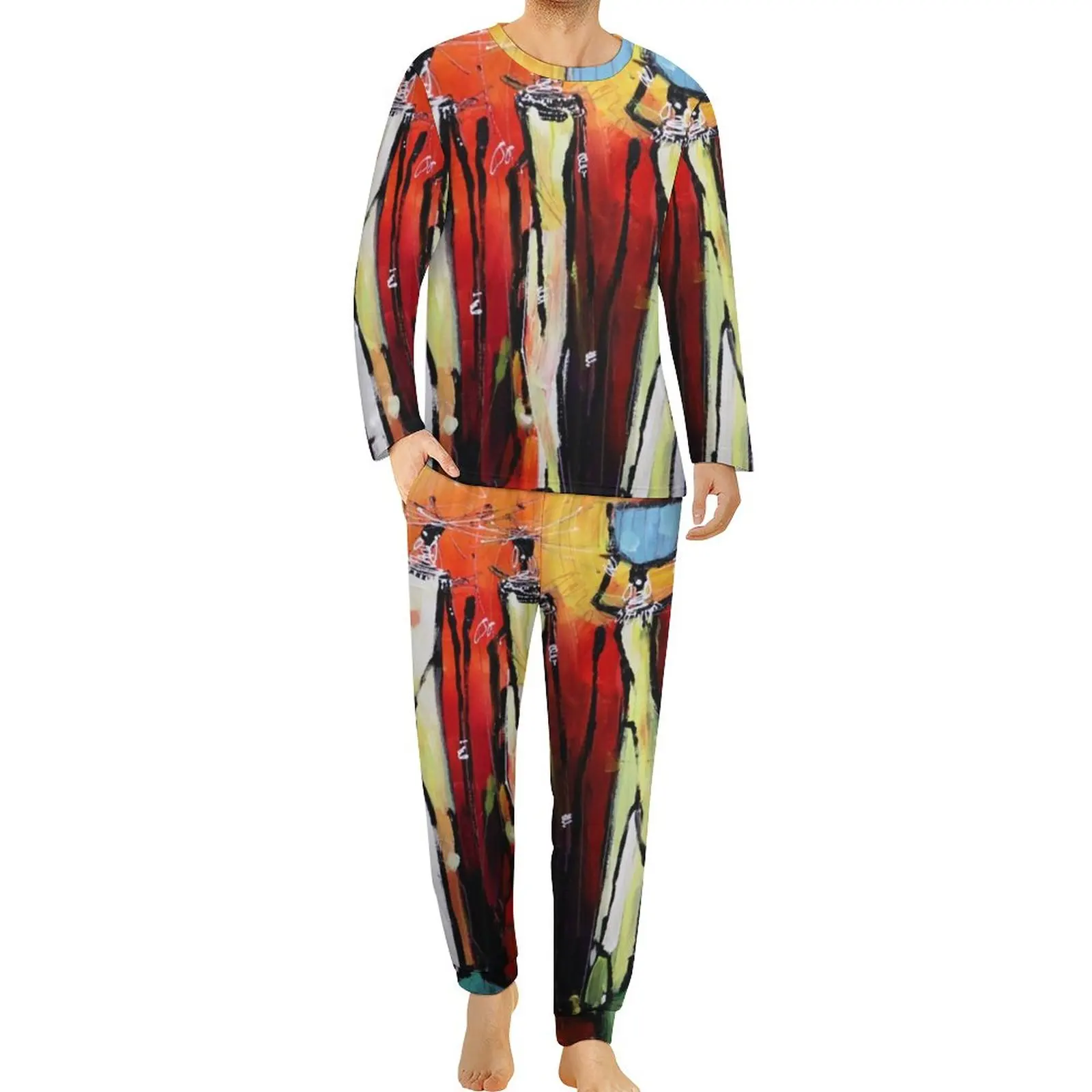 

African Woman Pajamas Daily 2 Pieces Black Tribal Women Elegant Pajamas Set Male Long Sleeve Aesthetic Graphic Nightwear 4XL 5XL