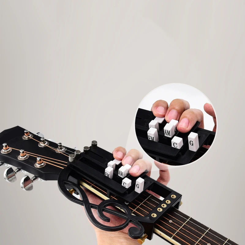 

Basic Universal Chord Guitar Automatic One-key Chord Aid Finger Strength Exerciser Auxiliary Artifact for Beginners Lazy