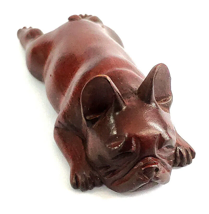CQ130 - 2 "резная вручную японская фигурка животного из бокса Netsuke резьба: