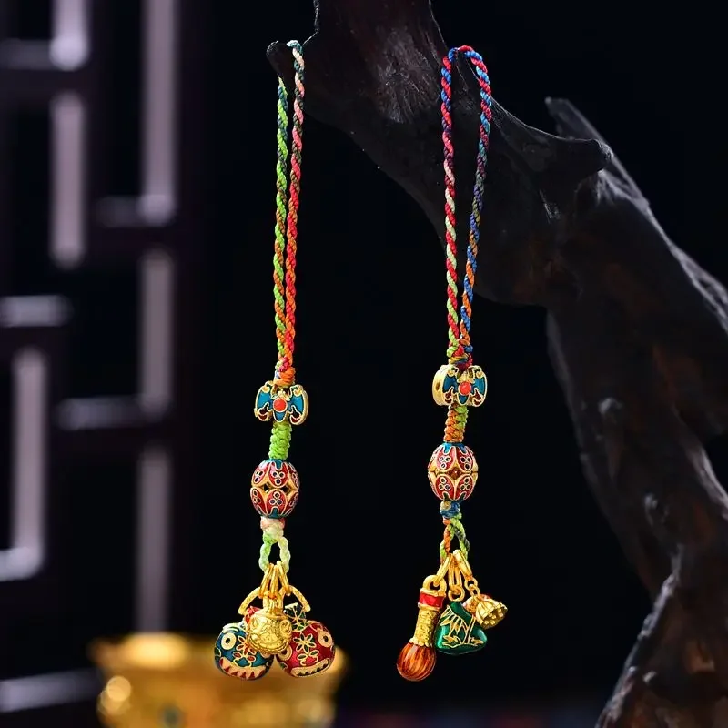 UMQ старинный латунный синий глотание Золотой зверь брелок для денег цепочка