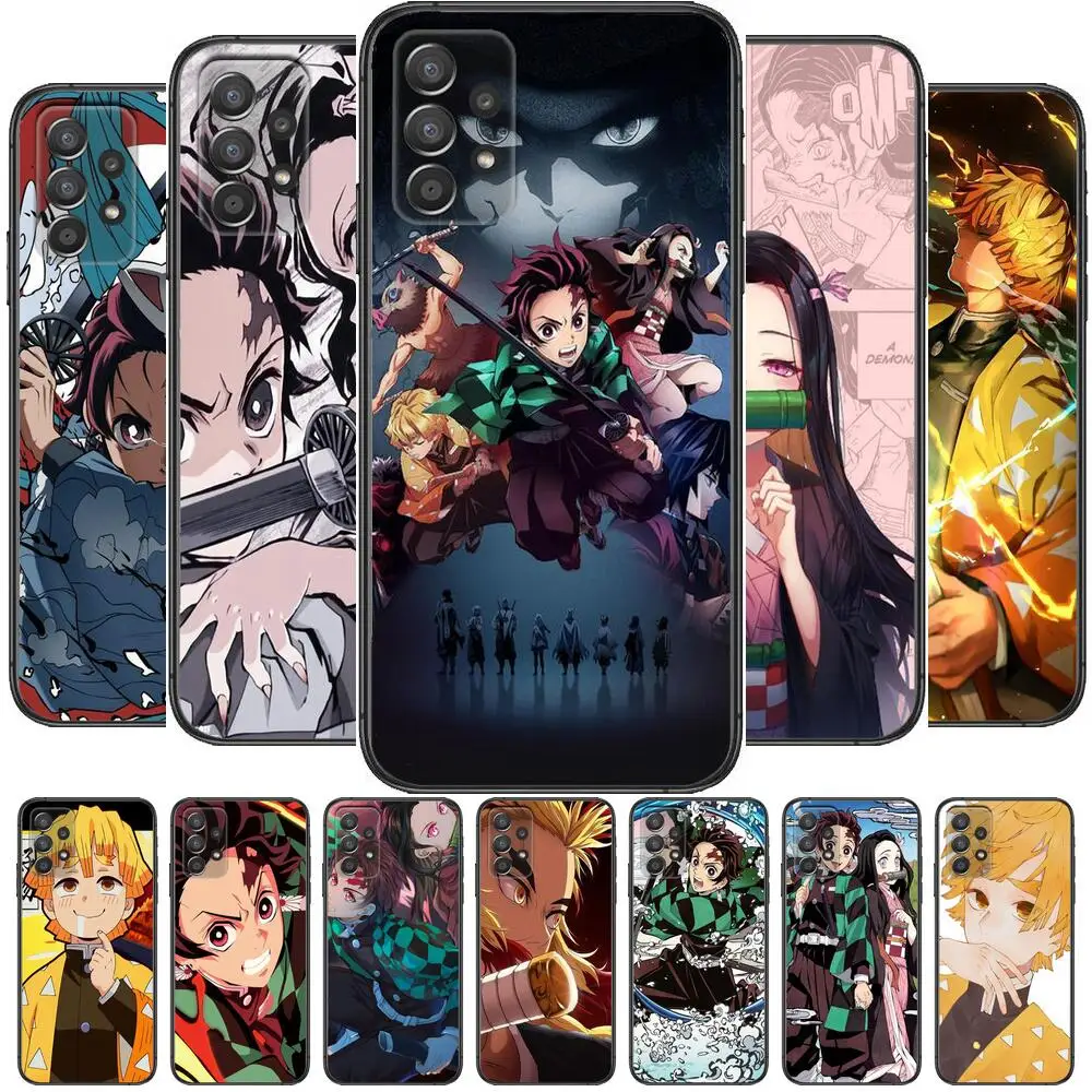 

Black Case For Samsung Galaxy A70 A50 A51 A71 A52 A40 A30 A31 A90 A20E 5G a20s Shell Phone Coque Anime Cartoon Demon Blade