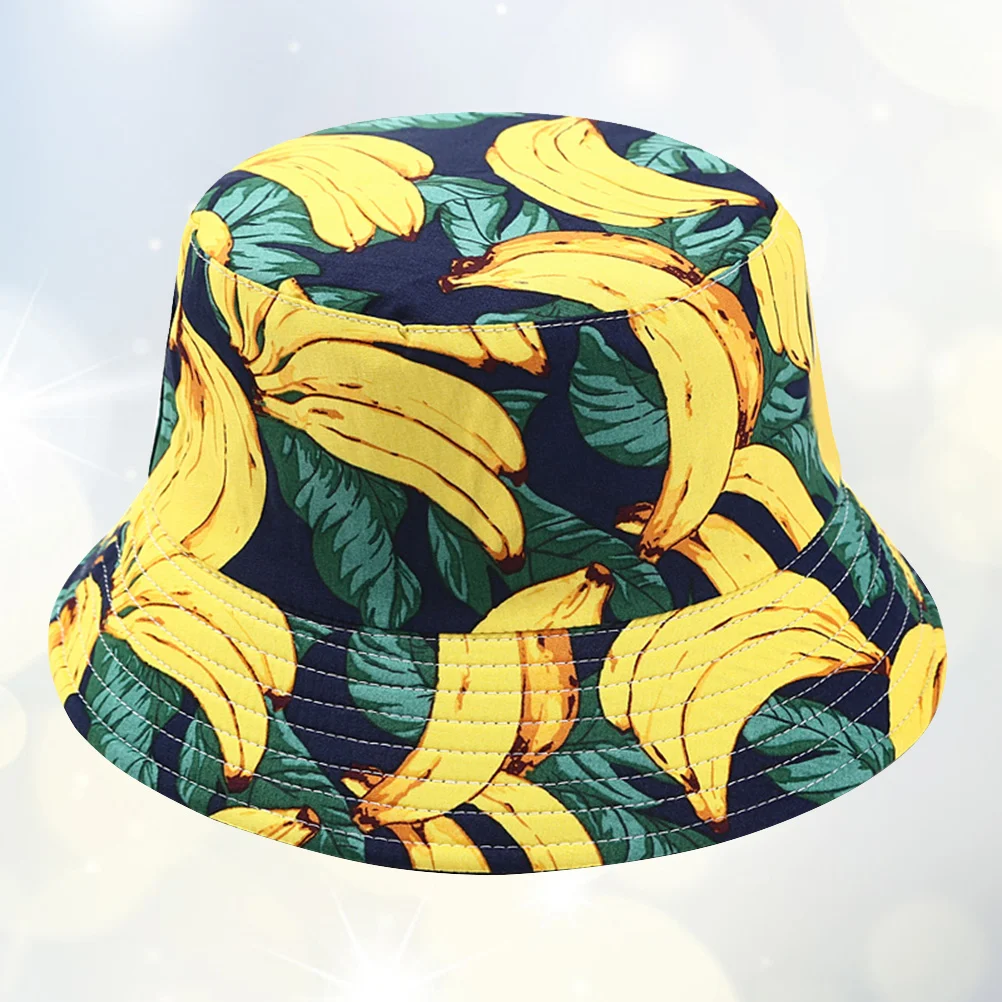 

1pc Fishing Hat Simple Fruit Pattern Fashion Summer Sun Hat Wide Brim Bucket Hat for Holiday