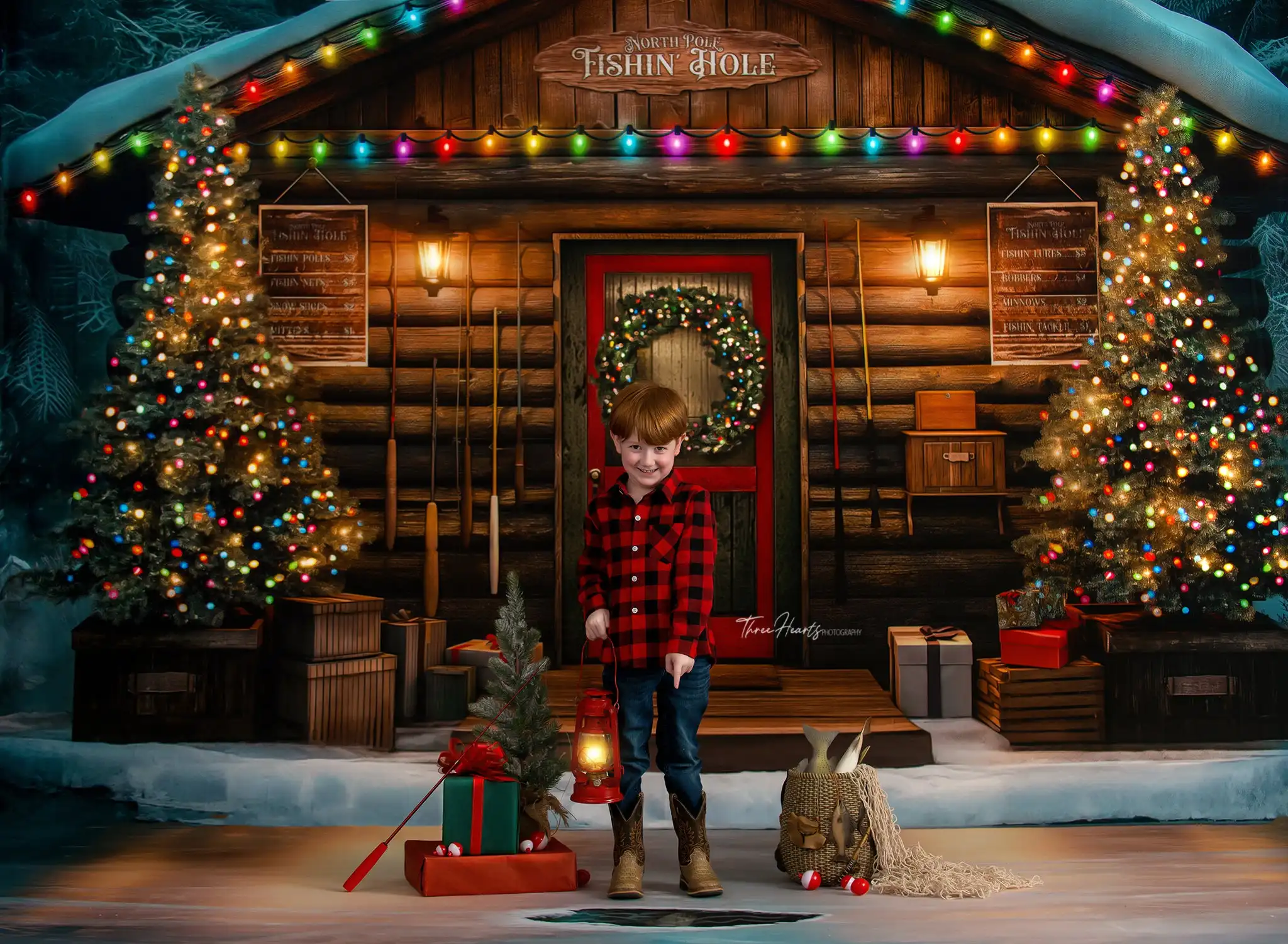 Фон для фотосъемки с изображением зимнего озера