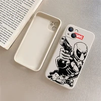 phone case 11 marvel spider man white for iphone 13 12 11 pro max 7 8 plus xr xr xs max 6 6s se cover luxury carcasa back