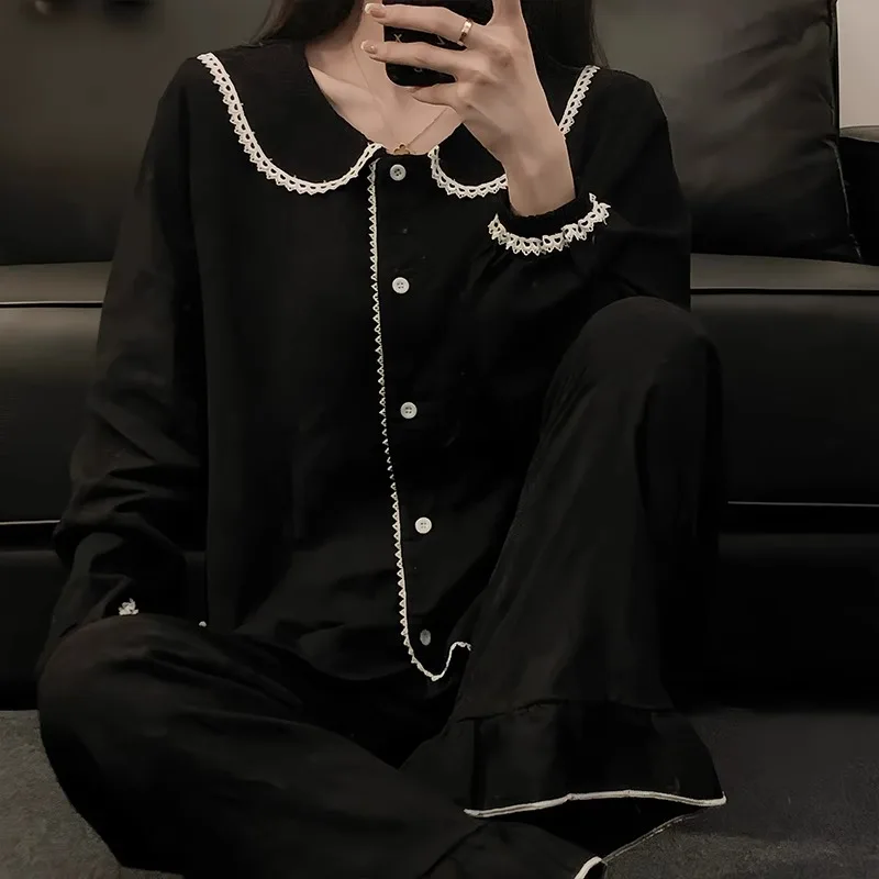 Женские пижамы с длинными рукавами весна и осень 2023 новинка онлайн красный