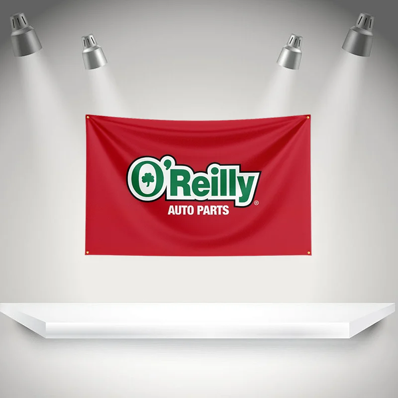 Фото Флаг O-O'REILLY, баннер для автосервиса, тканевый гобелен с HD-печатью для выставок, для автолюбителей, декор для гаража №1