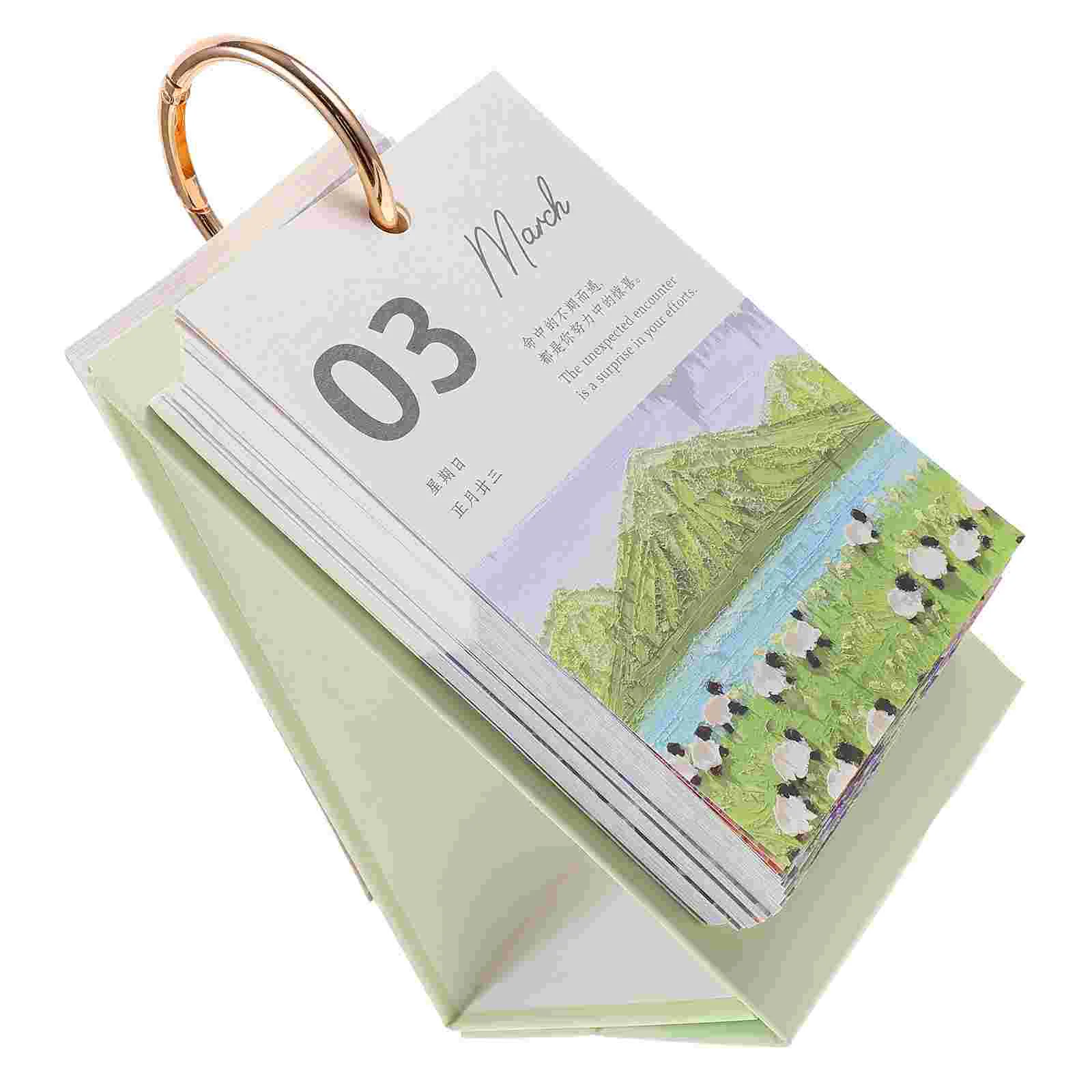 

Office Daily Calendar Household Desk Decorative Table Vertical Accessories Paper Standing Portable