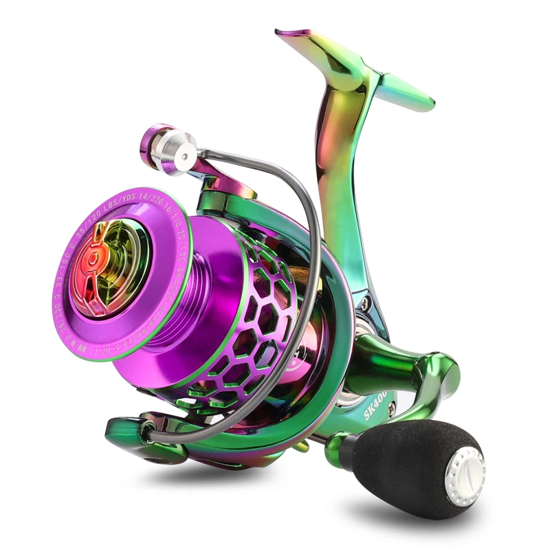 

SK 1000-6000 Series Spinning Fishing Reel 5.0:1/4.7:1 Gear Ratio Metal Spool CNC Rocker 10kg Max Drag Fishing Reel