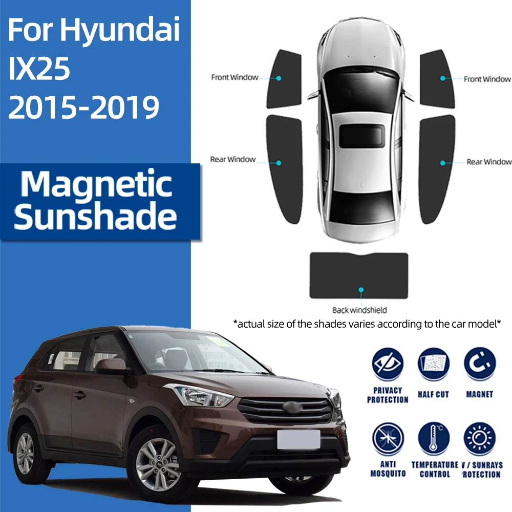 

Для Hyundai Accent Sedan 2016-2021, занавеска на ветровое стекло, магнитный солнцезащитный козырек, Детская сетка из нейлона, солнцезащитный козырек