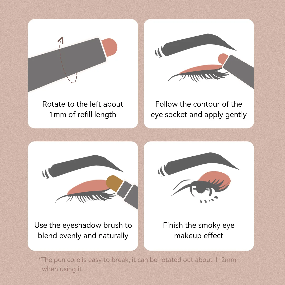 Набор для макияжа Derol Neutral Eyeshadow Stick металлические мерцающие блестящие тени век