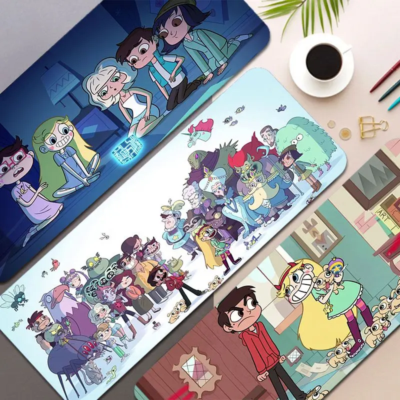 

Disney Star vs. the Forces of Evil 80x30cm XL Lockedge Computer Table Big Mouse Pad Laptop Cushion Non-slip for PC Mouse Carpet