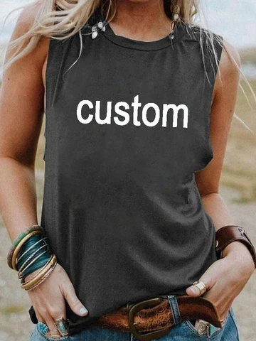 Женская футболка без рукавов CUSTOM, повседневные летние майки