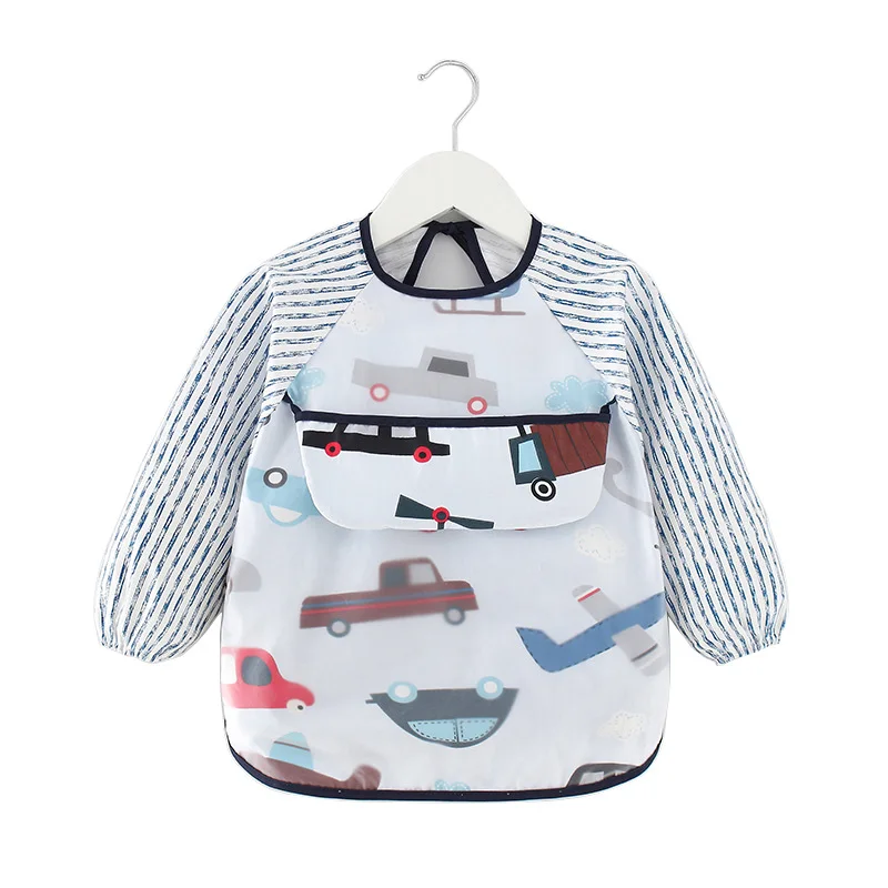 

Cute Children Kids Waterproof Long Short Sleeve Art Smock Feeding Bib Apron Boys Girls Toddler Baby Burp Cloth Bibs Fit0-5Years