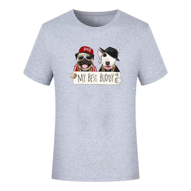 

New Fashion Men's Casual Short Sleeve T-Shirt Summer Cartoon Dog Half Sleeve T-Shirt