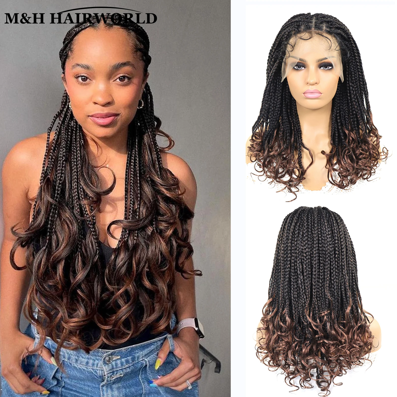 Парики плетеные для чернокожих женщин Длинные Синтетические косички с кудрявыми