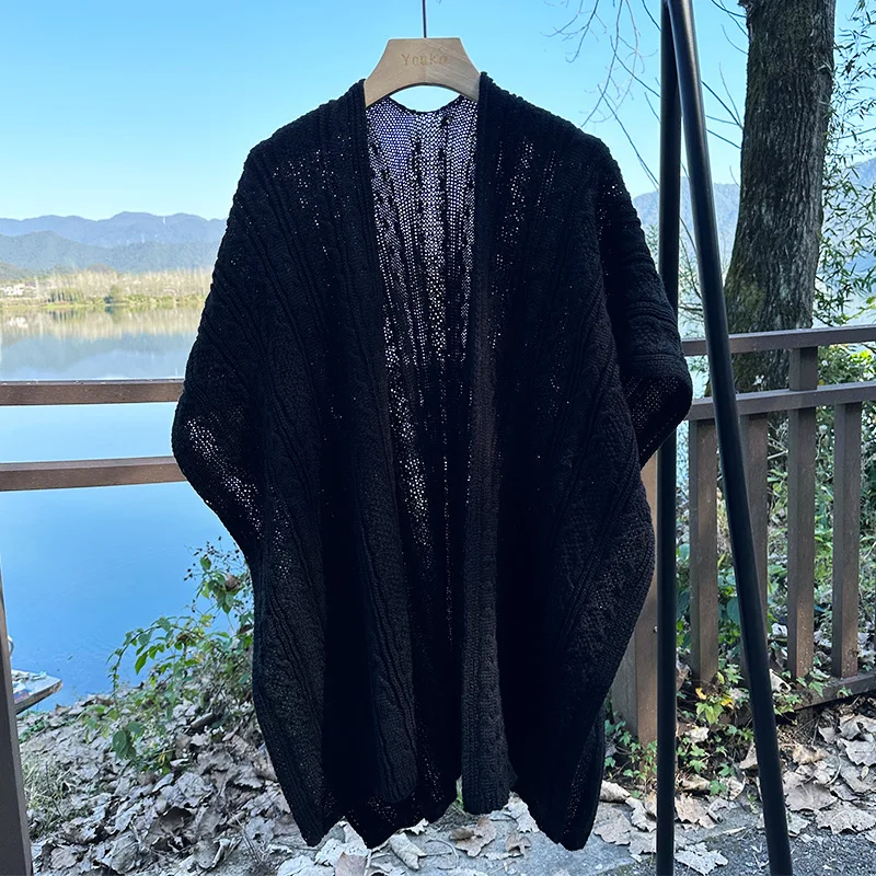 Осенняя женская уличная одежда с перекрестными ремнями вязаный кардиган вязаная