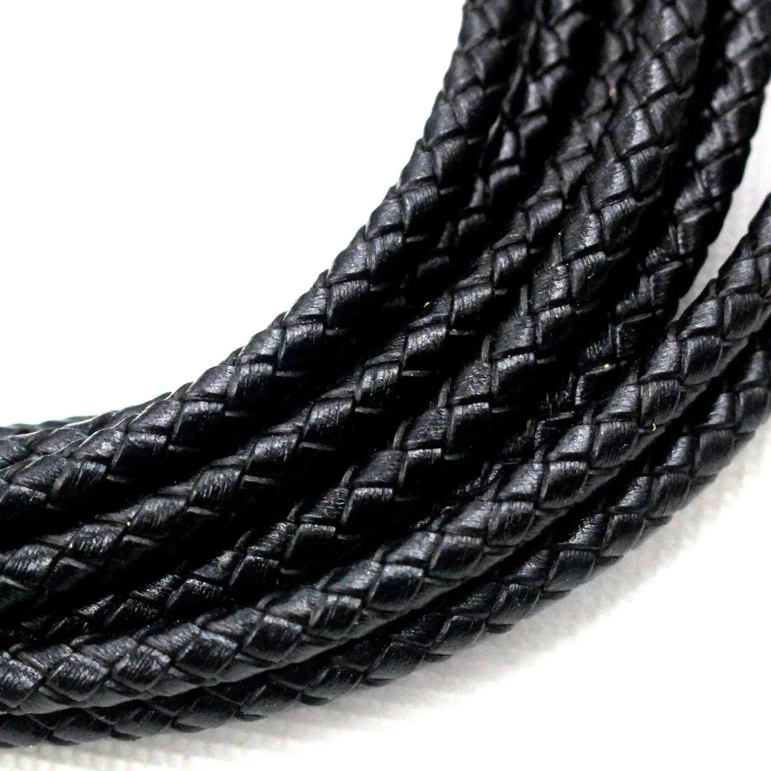 

5m 3/4/5/6mm Black Round Braided Genuine Bolo PU Leather Beading Cord Rope Necklace Chain PU Leather for Jewelry Making Findings
