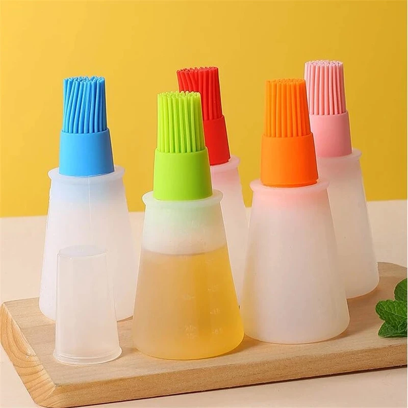 

Portable Silicone Oil Bottle with Brush Oil Dispenser Liquid Oil Pastry Kitchen Baking BBQ Tool Kitchen Tools BBQ Baking Gadgets