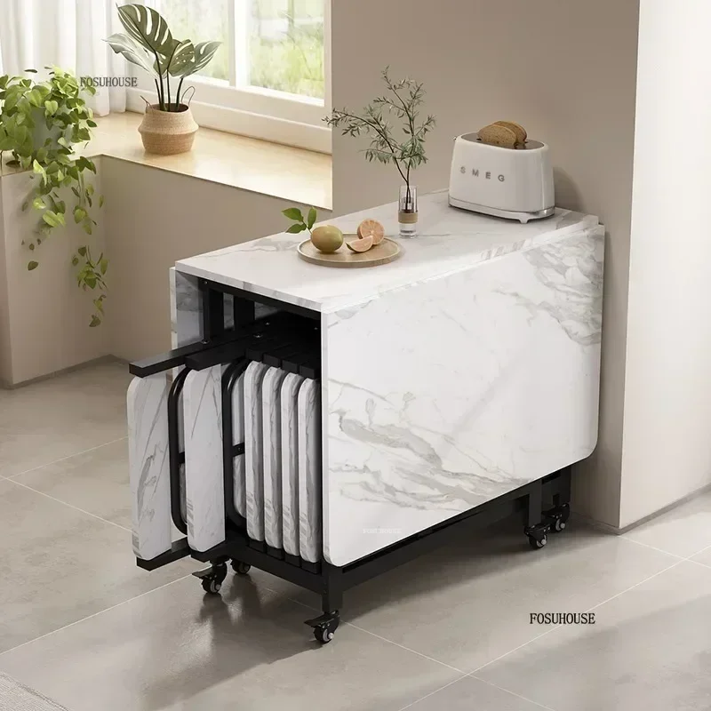 Складной обеденный стол подвижный в скандинавском стиле для 4-6 человек