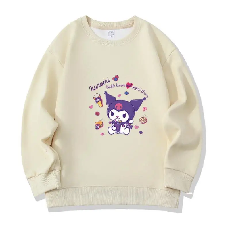 Свитшот Sanrio для мужчин и женщин пуловер с мультяшным рисунком Kuromi одежда зимы