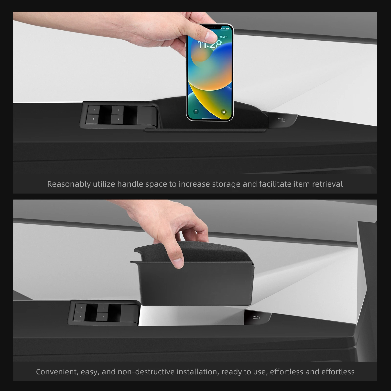 Для Tesla Cybertruck 2024 ящик для хранения ручек двери автомобиля аксессуары салона ABS