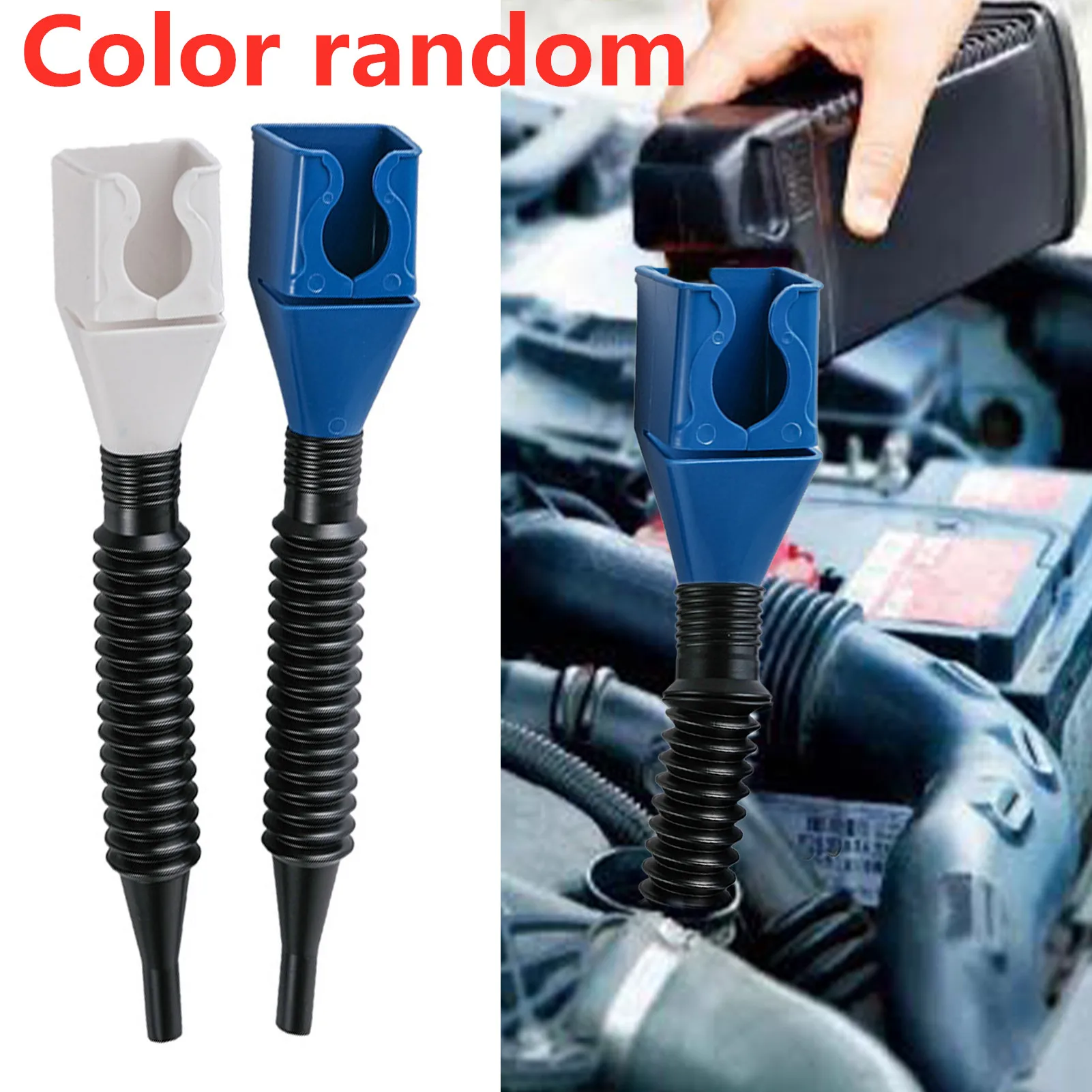 

Car Motorcycle Refueling Funnel Folding Hands-free Gasoline Engine Oil Funnel Portable Pouring Oil Telescopic Hose With Filter