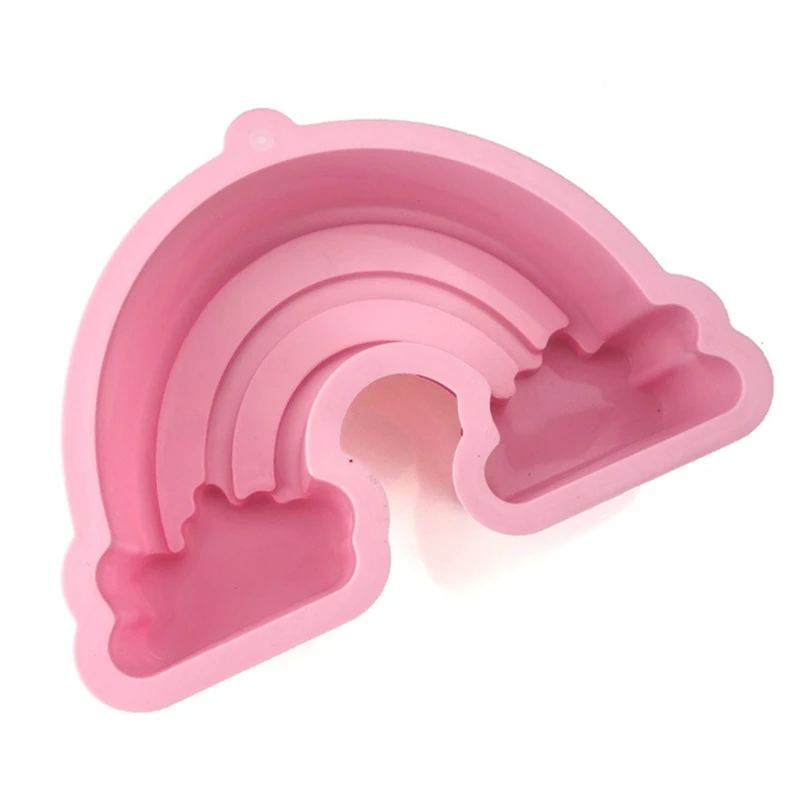 

3D Rainbow Silicone Mold Baby Birthday Party Cake Decorating Tools Fondant Chocolate Candy Gumpaste Moulds Baking Molds