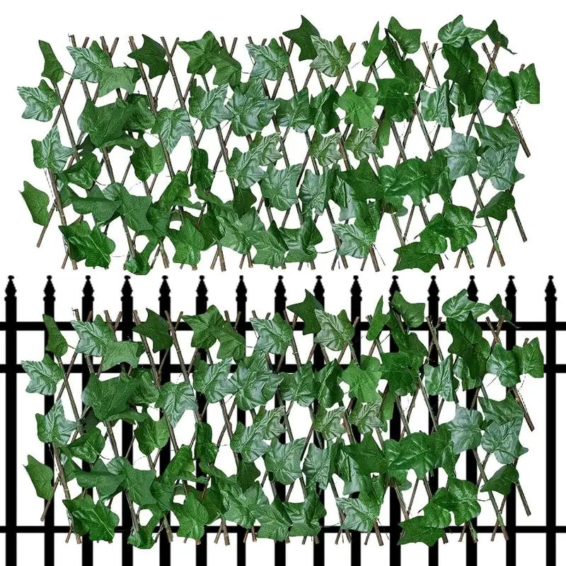 

Expandable Artificial Ivy Hedge Green Leaf Fence Panel Faux Privacy Fence Screen For Wall Home Outdoor Garden Balcony Decoration