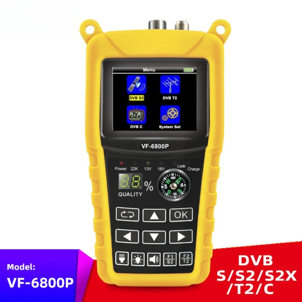 Фото VF-6800P высокоточный искатель спутниковых сигналов, прибор для поиска спутников DVB-S/S2/S2X T2 C №4