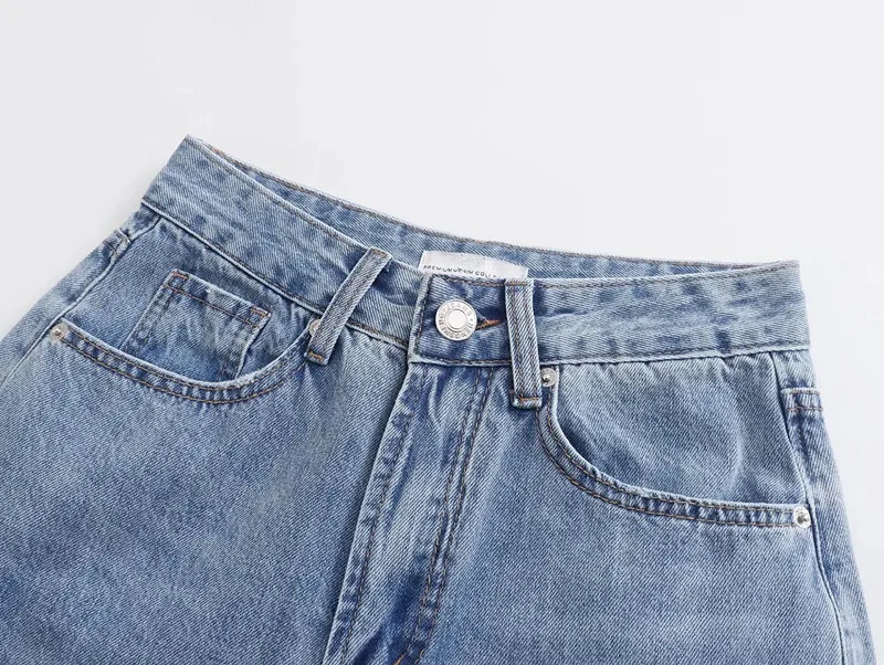 Withered England Style High Street Vintage Mom Shorts Washed High Waist Bermuda Harem Denim Shorts Women