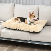 washable square soft dog pad plush kennel cat pad pet deep sleep dog sofa bed convenience dogs supplies