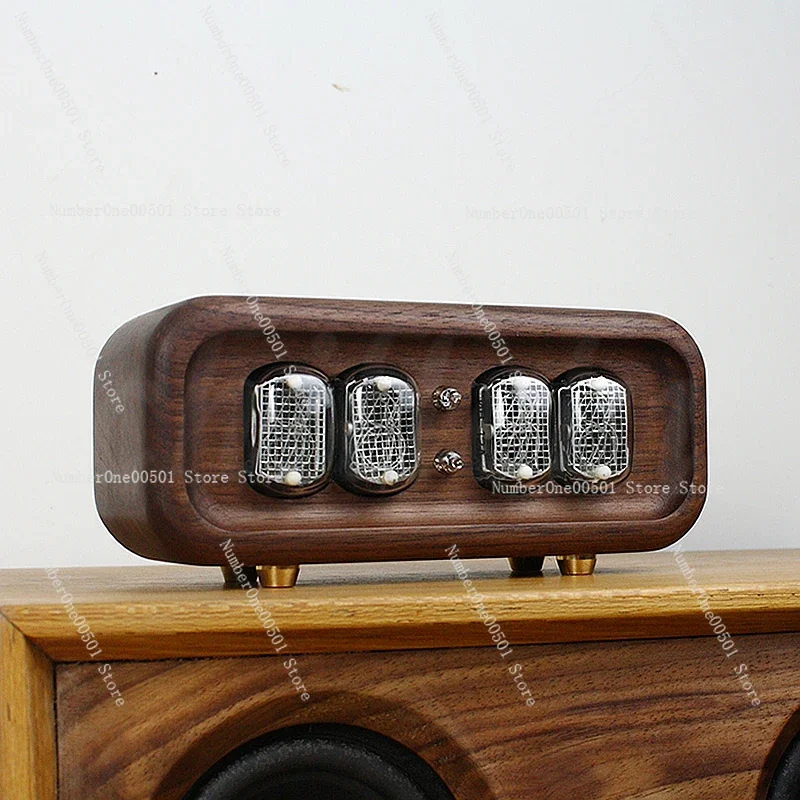 4-битные часы IN12 в стиле ретро сделай сам черный орех массив дерева светящиеся