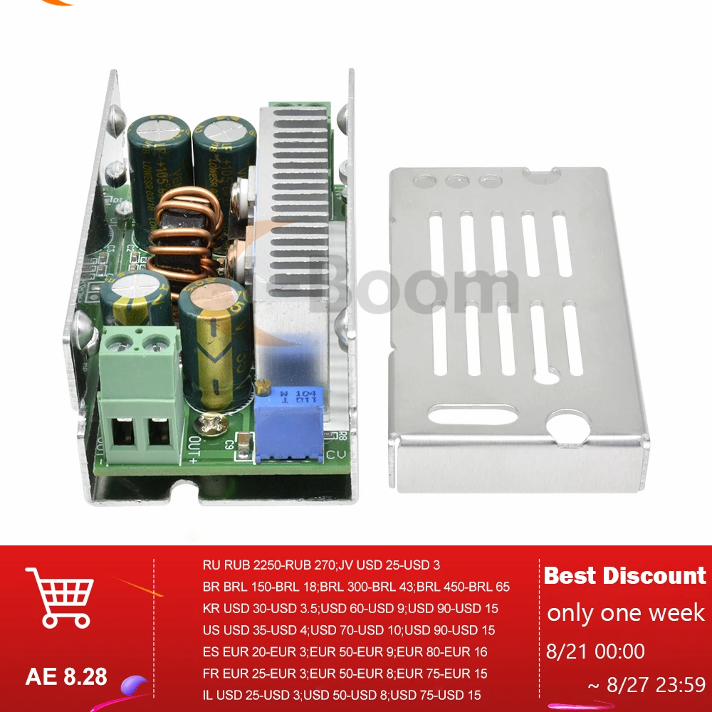 Регулируемый понижающий преобразователь, 15 А, 200 Вт, 60 в, понижающая плата, Регулируемый Модуль напряжения, стабилизированное синхронное исправление Регулируемый понижающий преобразователь, 15 А, 200 Вт, 60 в, понижающая плата, Регулируемый Модуль напряжения, стабилизированное синхронное исправление