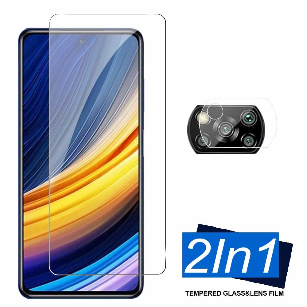 Szkło hartowane 2 w 1 z pełnym pokryciem 9H dla Xiaomi Poco X3 Pro X 3 3X PocoX3Pro 5G Osłona ekranu folią zabezpieczającą obiektyw aparatu