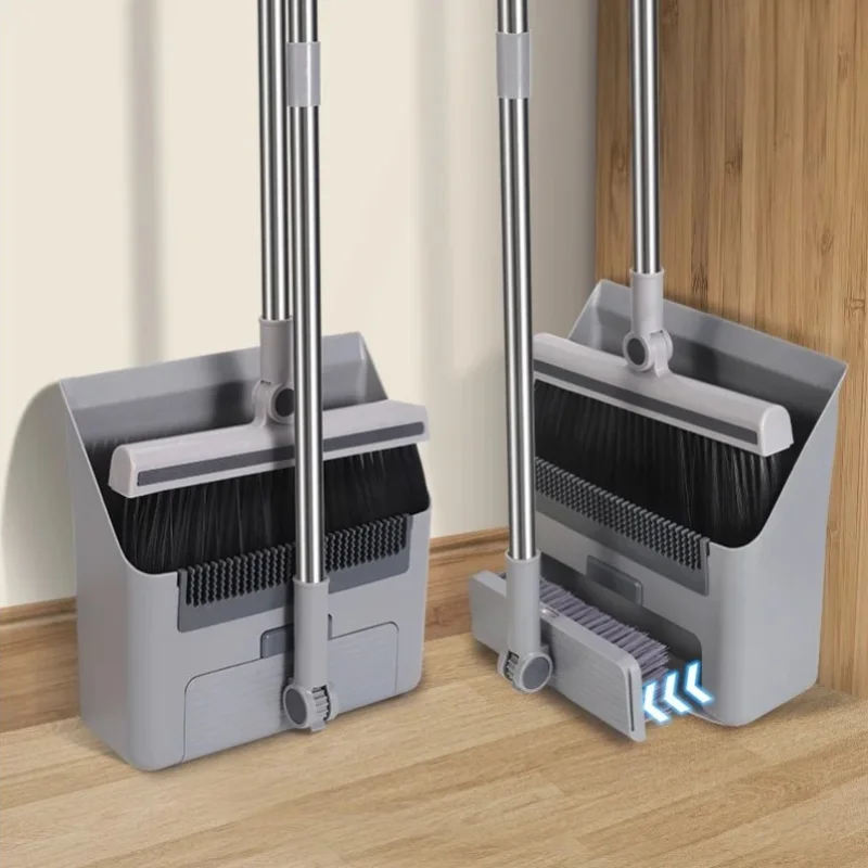 Набор метлы для сбора пыли с длинной ручкой противоскользящая утолщенная щетина