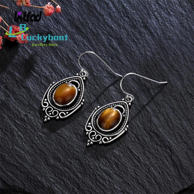 

Женские серьги из натурального Тигрового Глаза