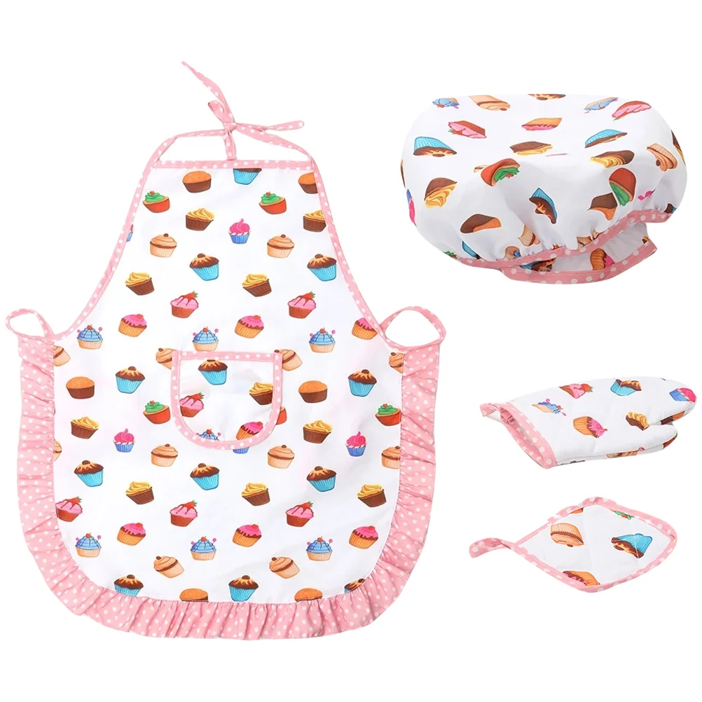 

Kids Cooking Hat Housework Apron Childrens Apron Chef Cosplay Apron Kids Kitchen Mitt Kids Gift Set