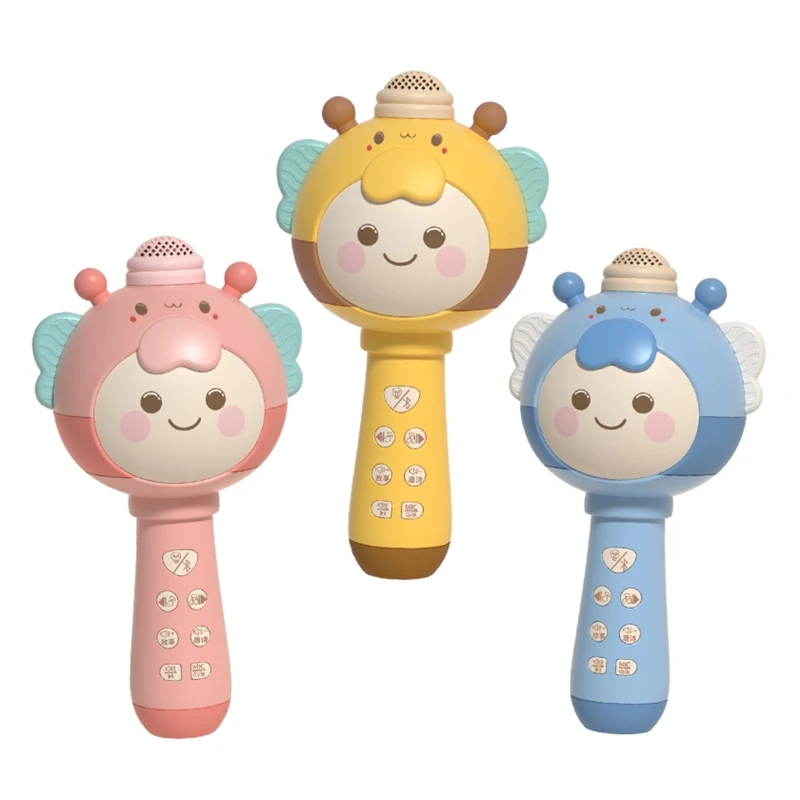 

Realistic Plastic Wireless Microphone Musical Learning Toys Kids Portable Toy