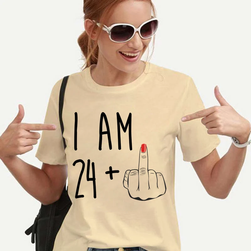 

Футболка в стиле Харадзюку с принтом «I'm 24»