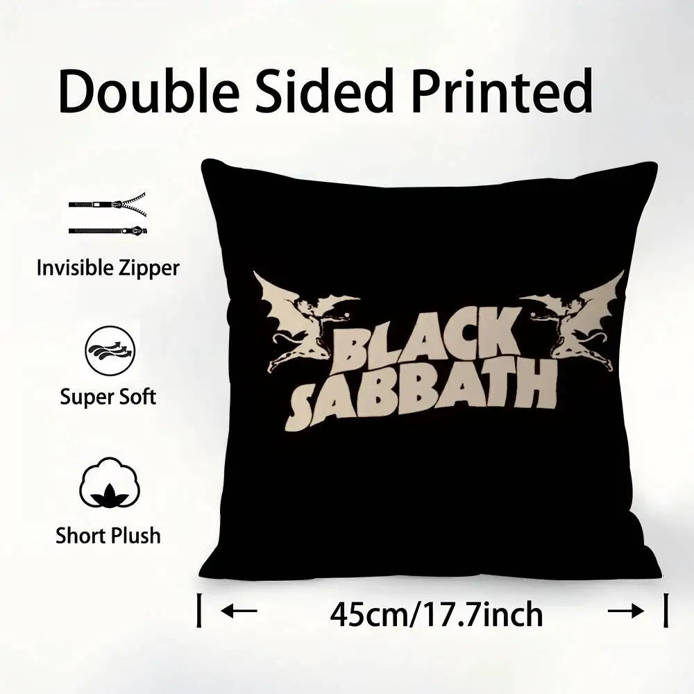 Фото B-Black S-Sabbath Параноидная наволочка для дивана, декоративная домашняя двусторонняя печать, короткая плюшевая подушка, наволочка, праздничный подарок №2