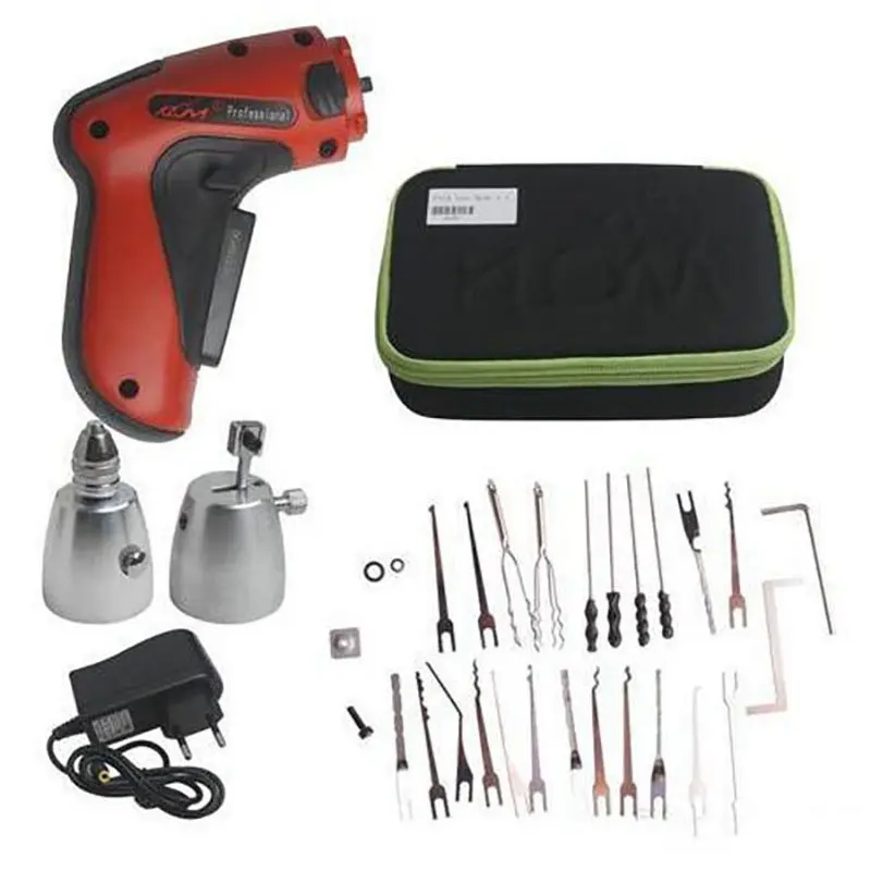 

Klom Locksmith Tools Rechargable Cordless Electric electronic Lock Gun Drill Lock Tool Kit full Sets
