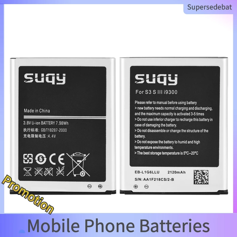 Аккумулятор для Samsung Galaxy S3 I9060 Gt I9300 I9300i 2120 мАч EB-L1G6LLU Сменный аккумулятор |